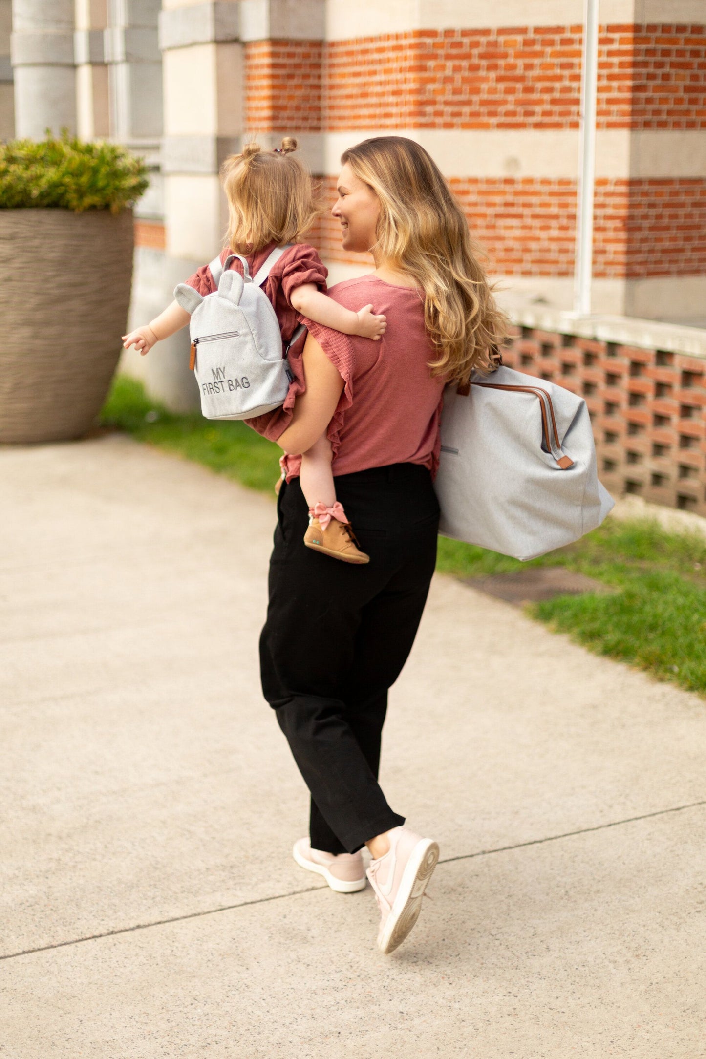 MOMMY BAG ® NURSERY BAG - CANVAS GREY - IL CASSETTO DEL BEBÈ