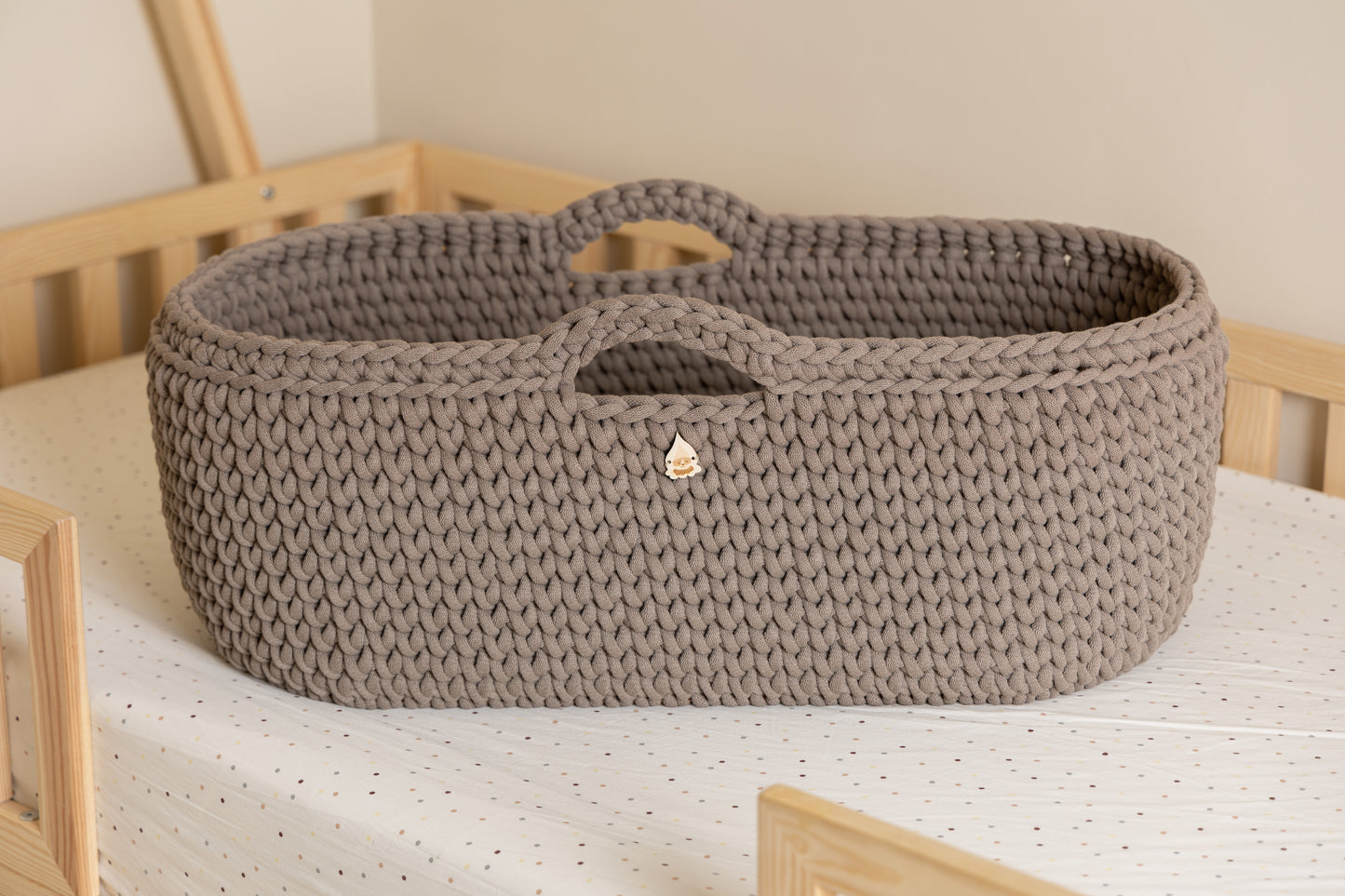 Culla Neonato 3-in-1 con Supporto Evolutivo in Legno-Dondolo, Fisso e Palestrina