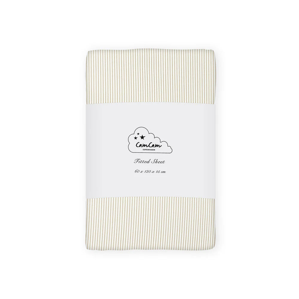 Lenzuolo con angoli-Lettino 60x120-Millerighe beige