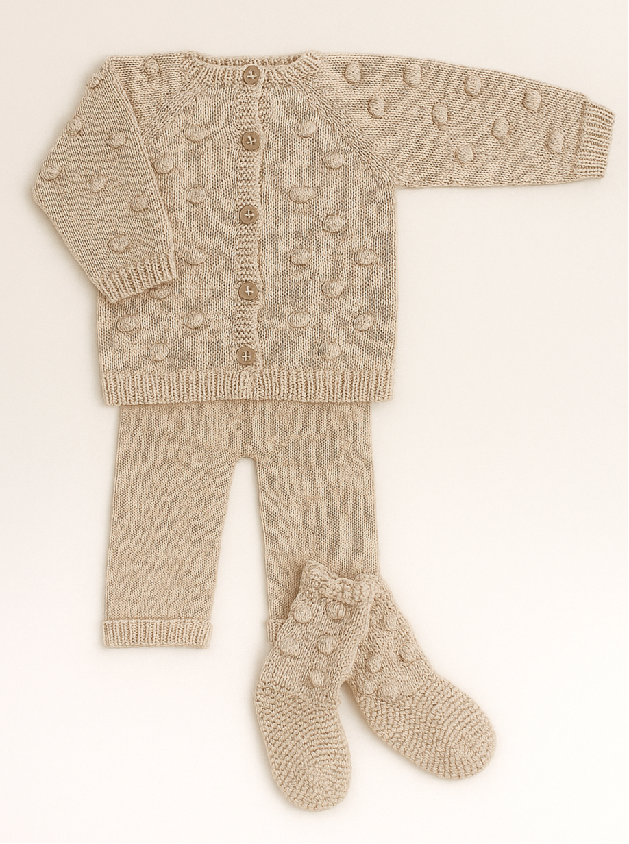 Completo nascita neonato beige