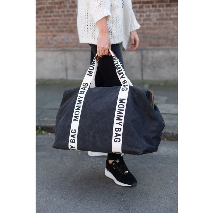 MOMMY BAG ® NURSERY BAG-SIGNATURE CANVAS BLACK