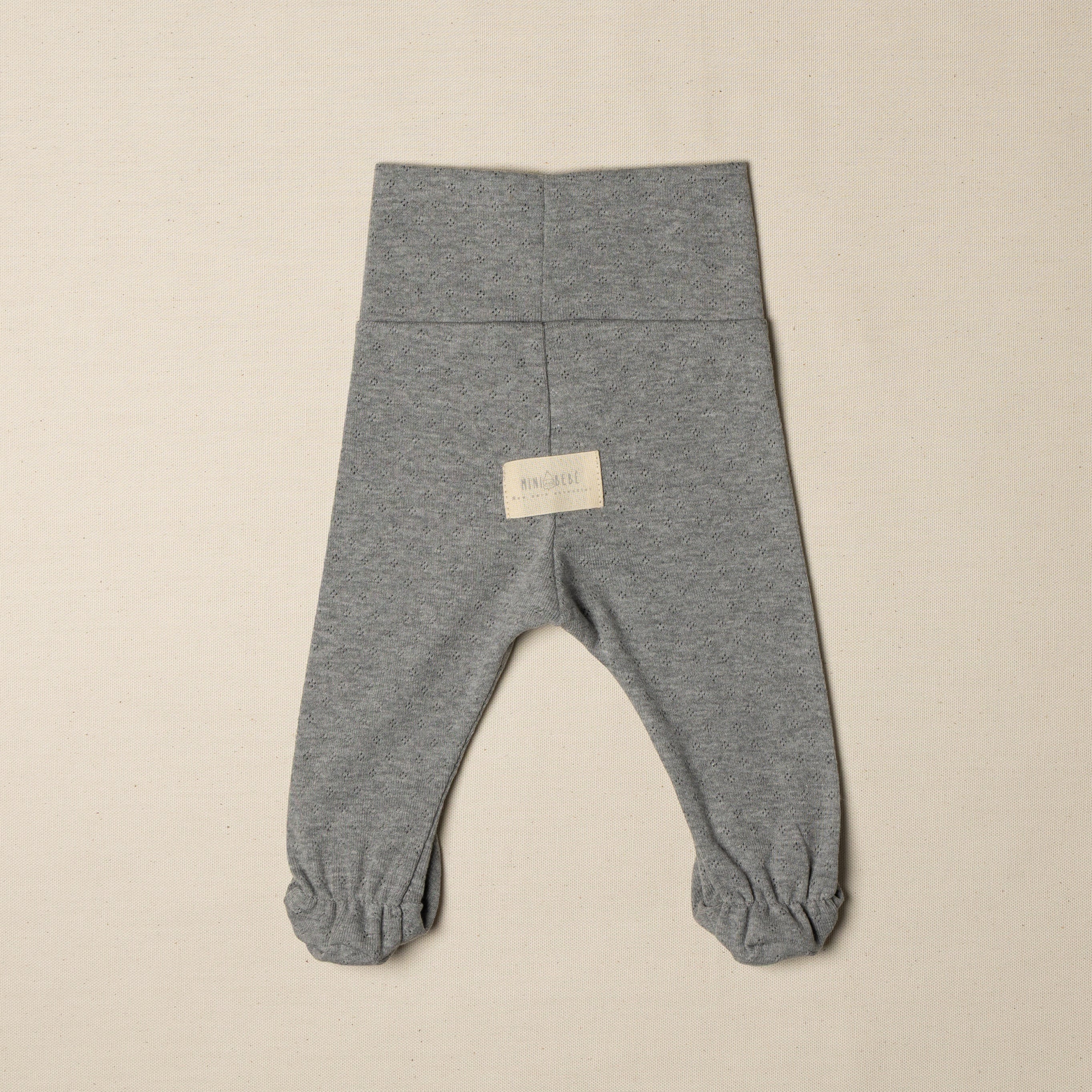 pantalone neonato piedino grigio cotone organico nascita