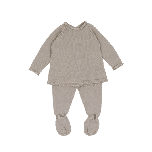 Set neonato in maglia-Beige - IL CASSETTO DEL BEBÈ 