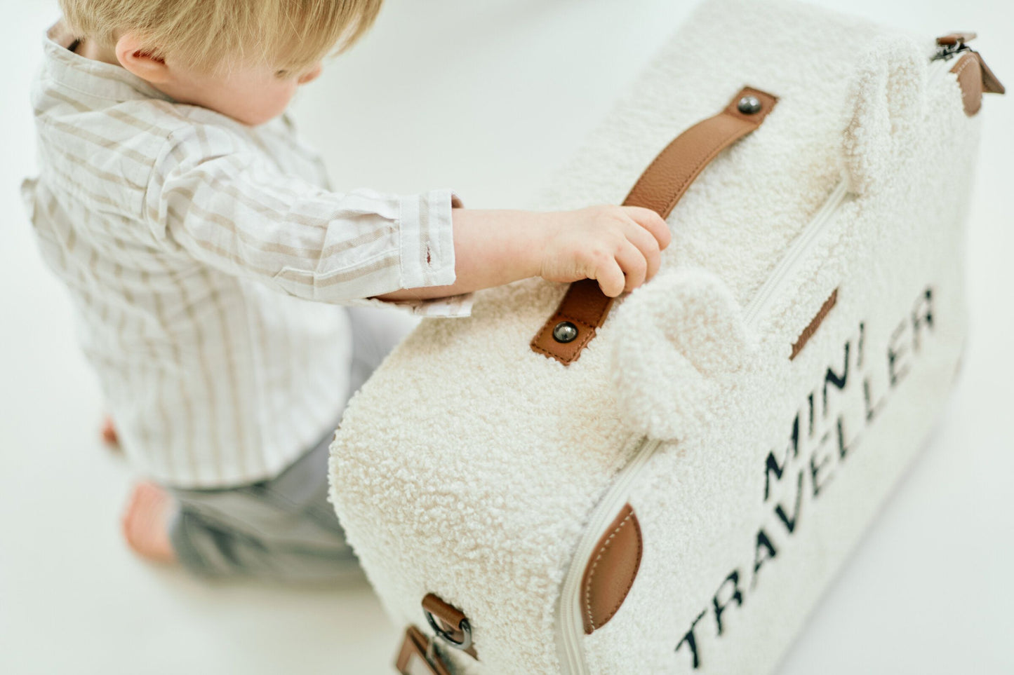 MINI TRAVELLER KIDS SUITCASE - TEDDY OFFWHITE