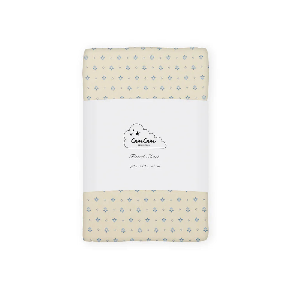 Lenzuolo con angoli-Lettino 70x140-Fiori blu