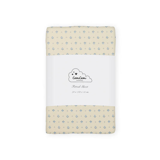 Lenzuolo con angoli-Lettino 70x140-Fiori blu