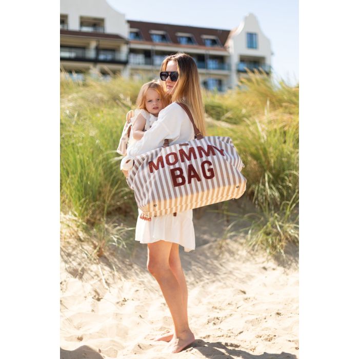 MOMMY BAG ® NURSERY BAG - Stripes nude - IL CASSETTO DEL BEBÈ 