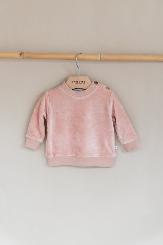 Maglia in velluto Rosa cipria-Bamboom