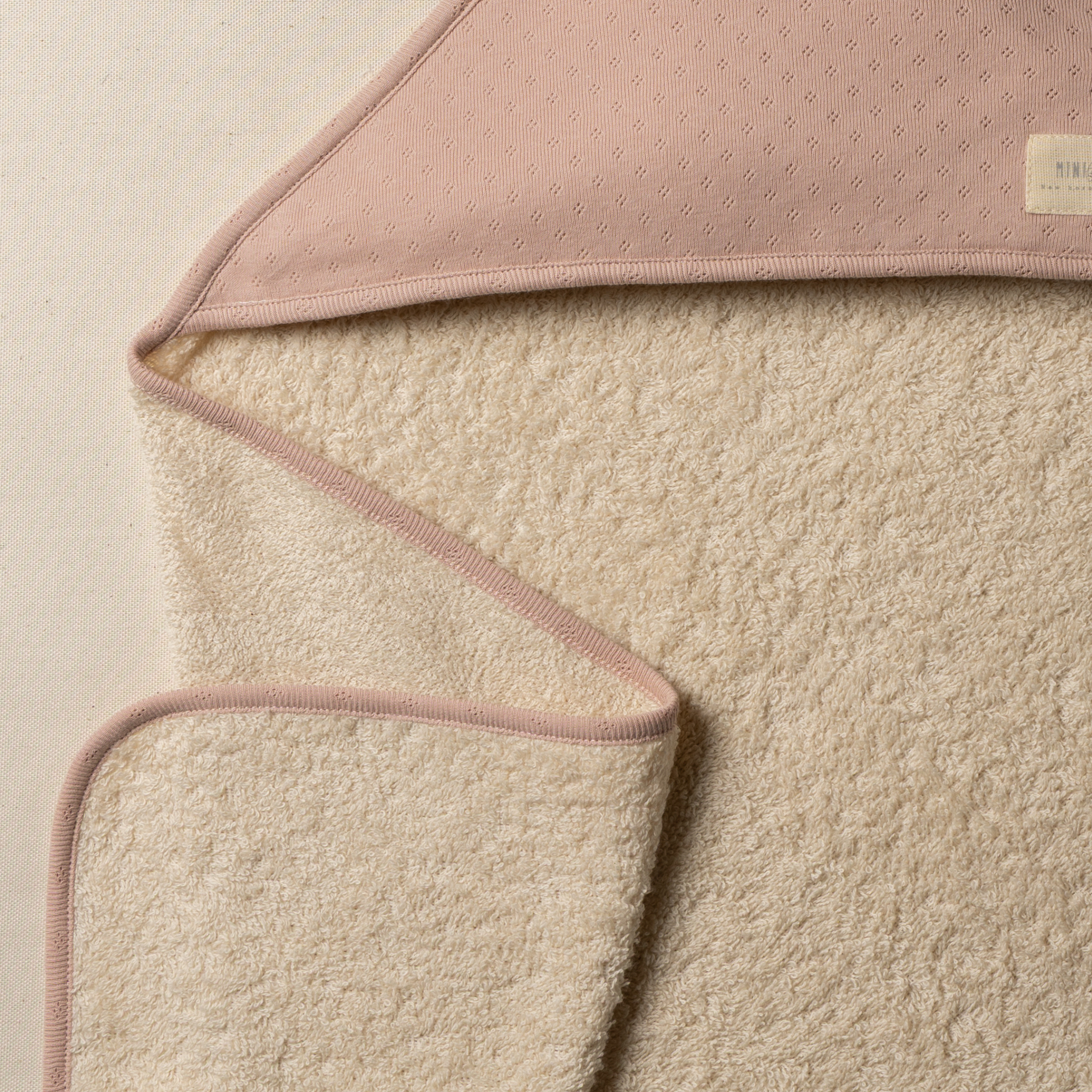 Accappatoio bagnetto rosa neonato Cotone organico