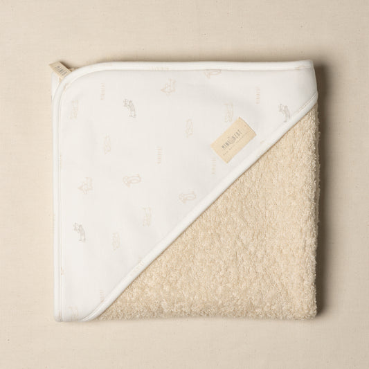 Accappatoio neonato triangolo in spugna di cotone Fantasia bassotti 