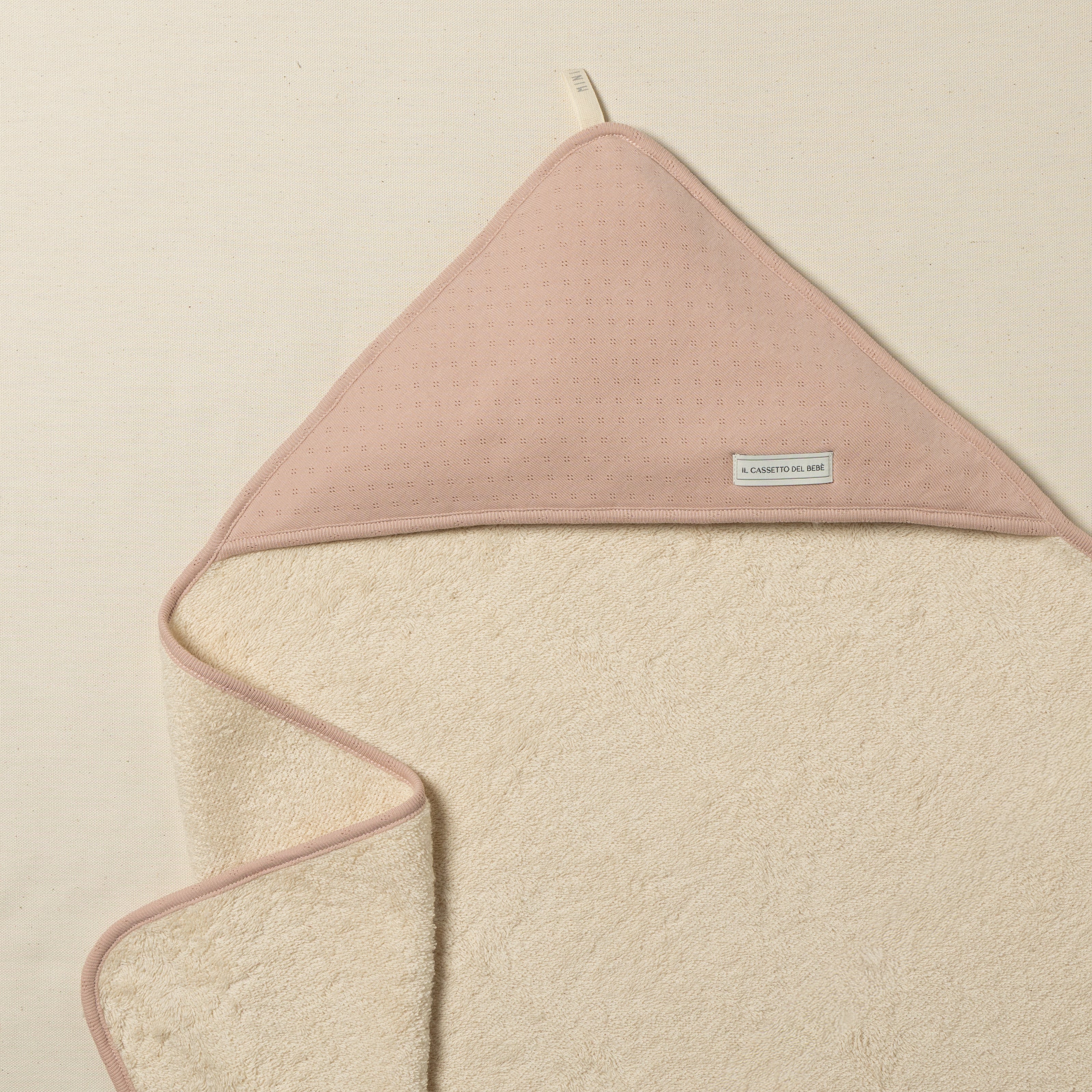 Accappatoio in cotone rosa per neonato