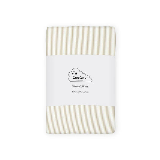 Lenzuolo con angoli-Lettino 60x120-Millerighe beige