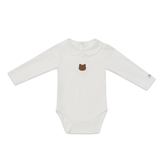 Body neonato con ricamo in cotone