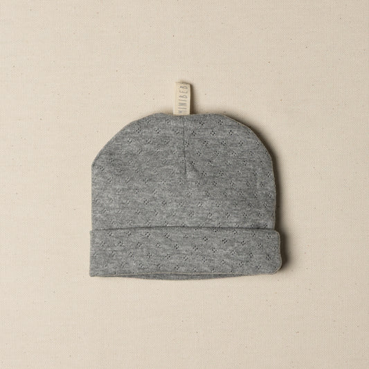 Cappellino grigio nascita per neonato in cotone organico 