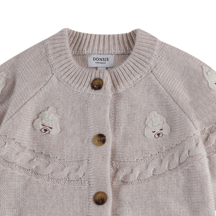 Cardigan per bambina in lana con ricamo 