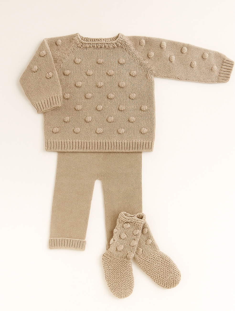 Completo neonato colore neutro in cotone biologico