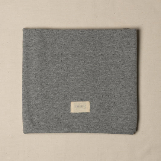 Copertina neonato cotone organico pointelle grigia coperta clinica