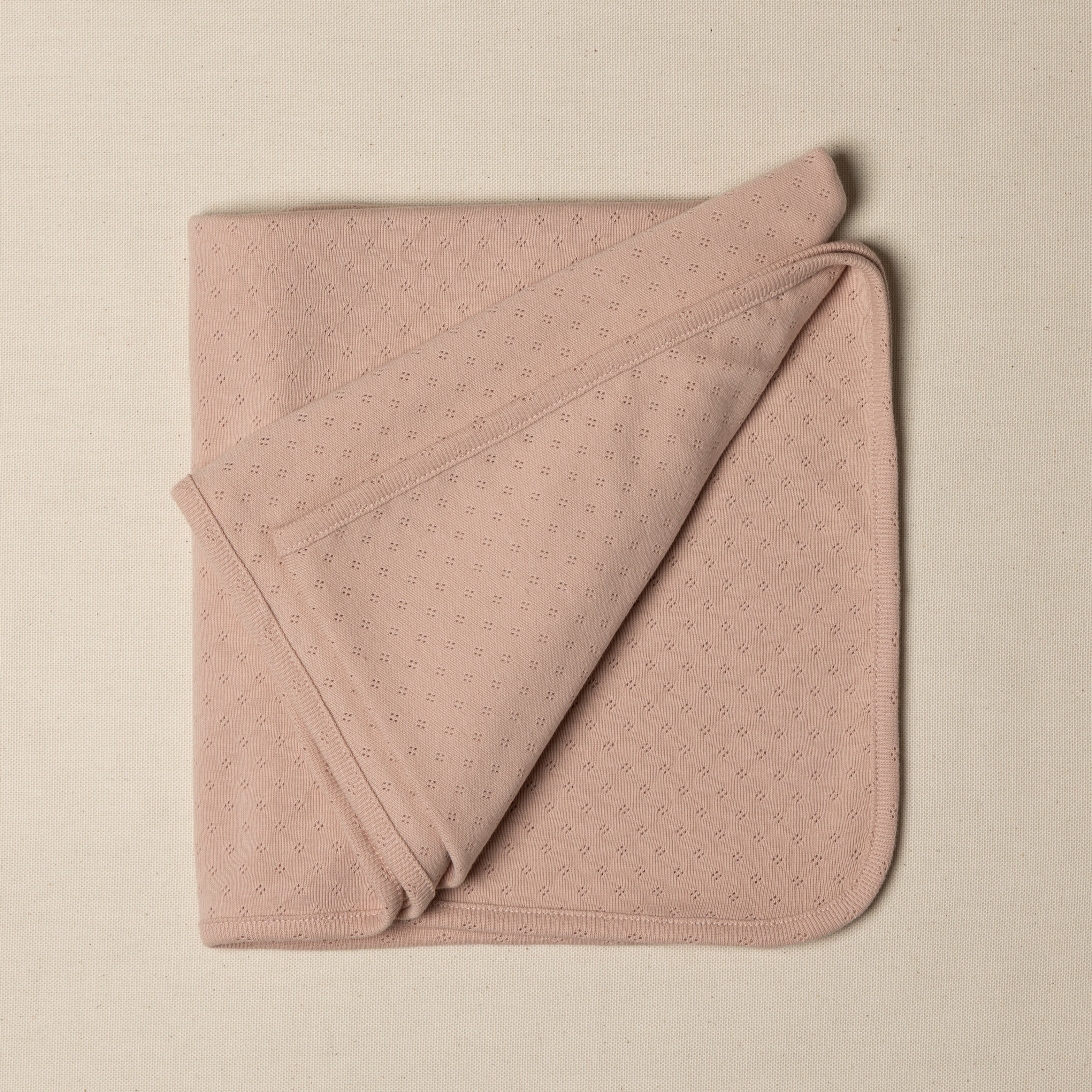 Copertina rosa nascita in cotone pointelle neonata