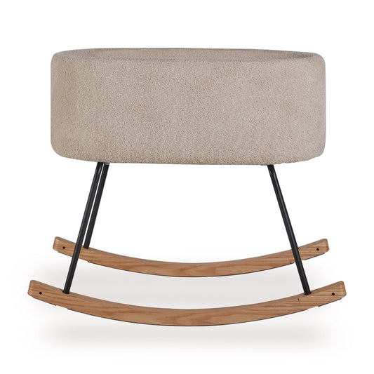 Culla bouclé con design moderno e struttura sicura 