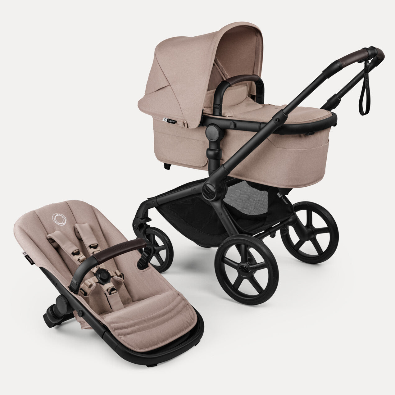Passeggino ruotate grandi Bugaboo Pavia colore beige