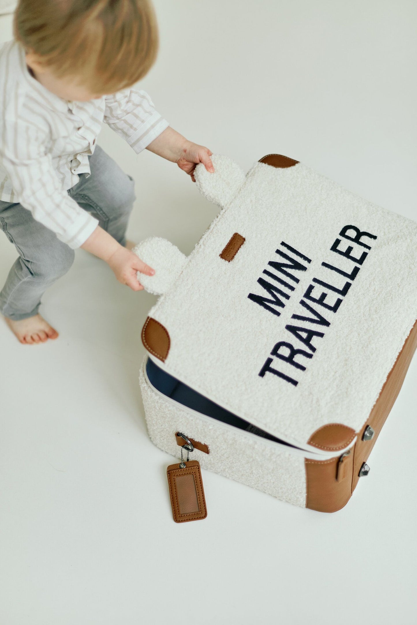 MINI TRAVELLER KIDS SUITCASE - TEDDY OFFWHITE