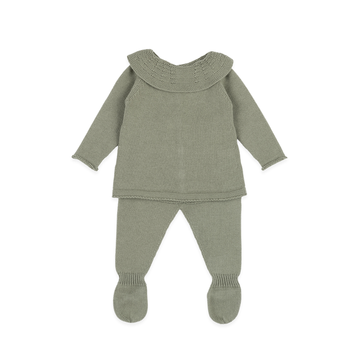 Set neonato in maglia-verde - IL CASSETTO DEL BEBÈ 