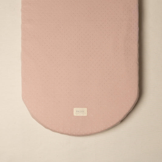 Lenzuolo con angoli rosa per culla in cotone organico rosa