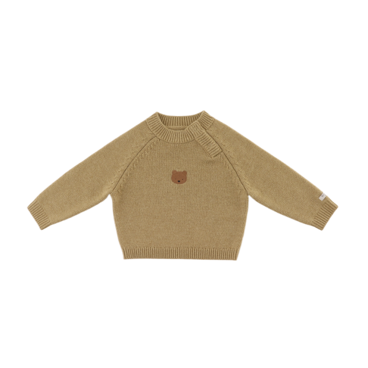 Maglia lana merino con orsetto Donsje 