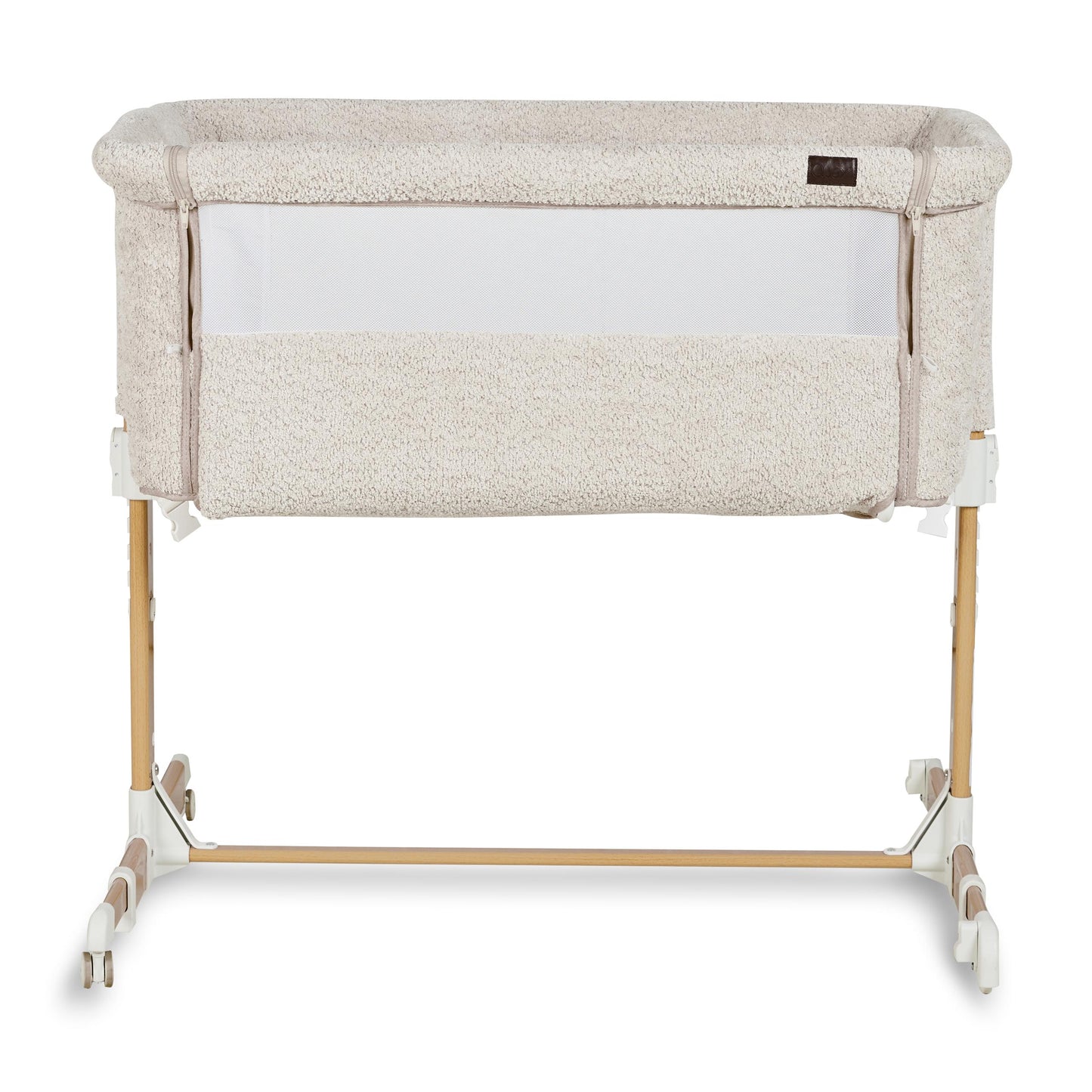 Culla co-sleeper Side by Side Naturel Bouclé – regolabile in altezza con ruote integrate
