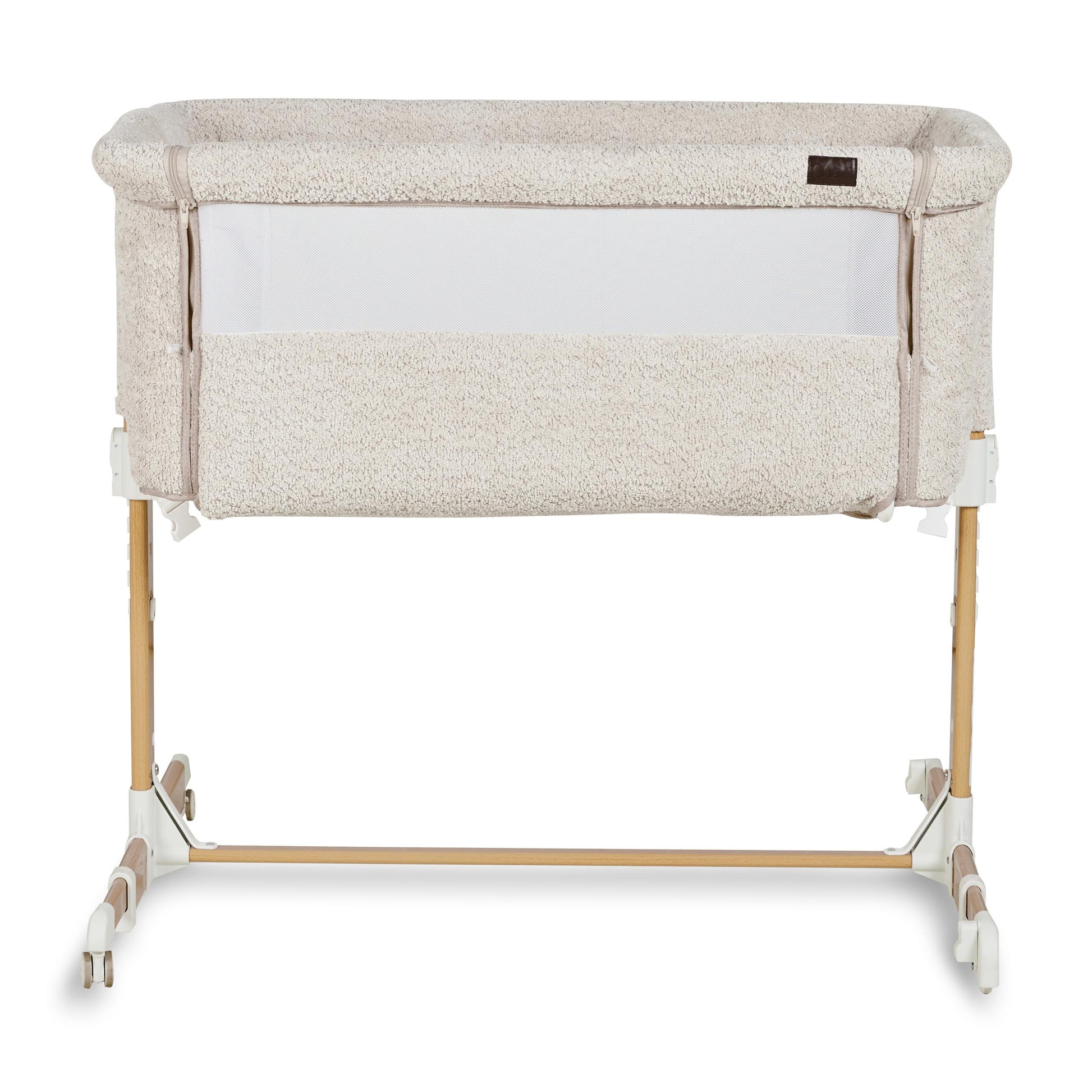 Culla co-sleeper Side by Side Naturel Bouclé – regolabile in altezza con ruote integrate