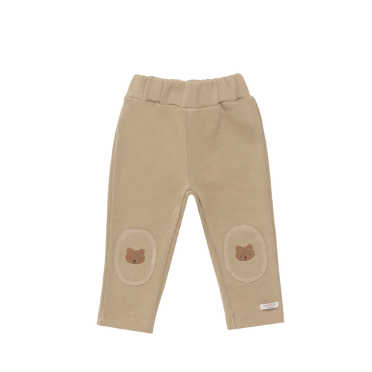 Pantaloni con ricamo orsetto