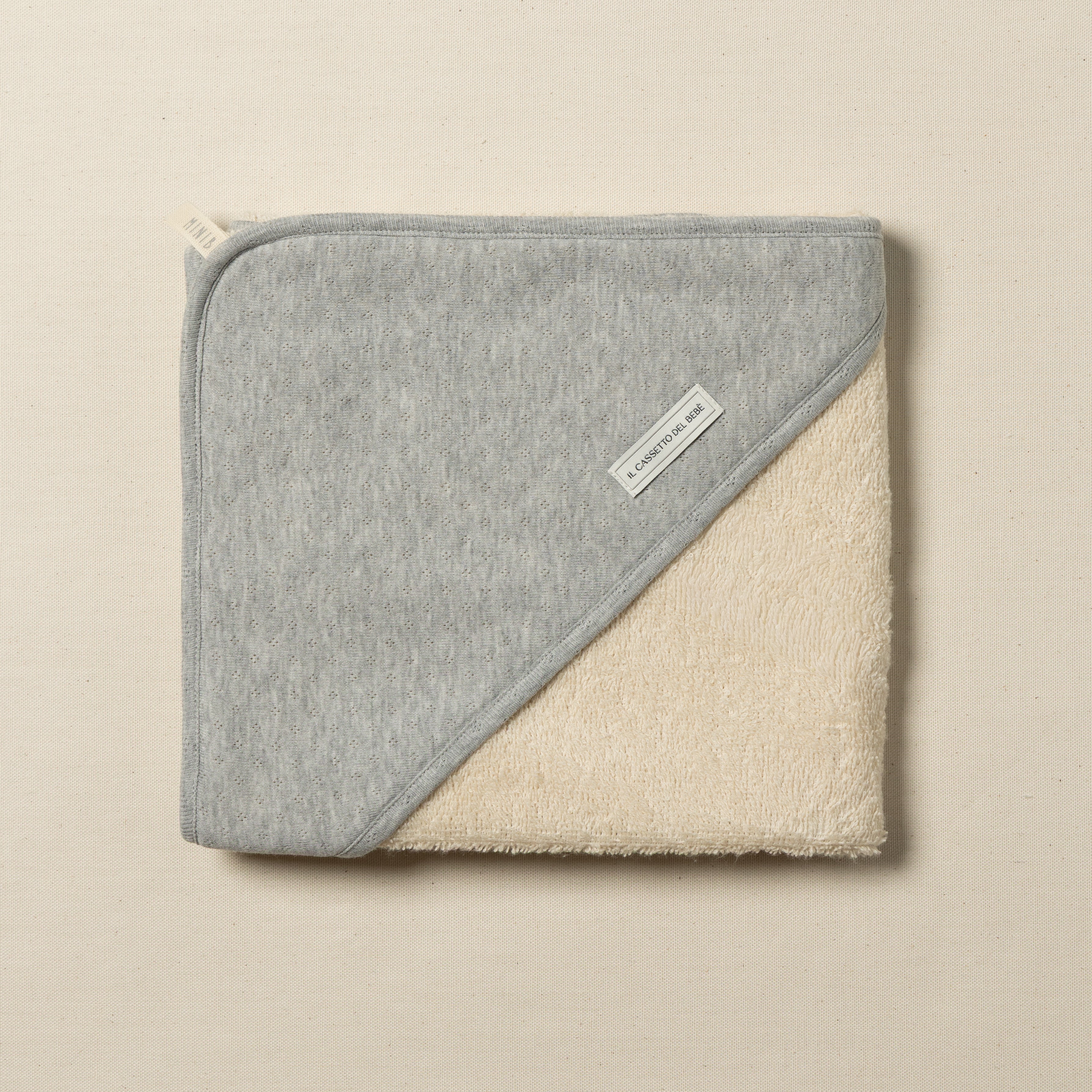 Accappatoio neonato Grigio pointelle in spugna