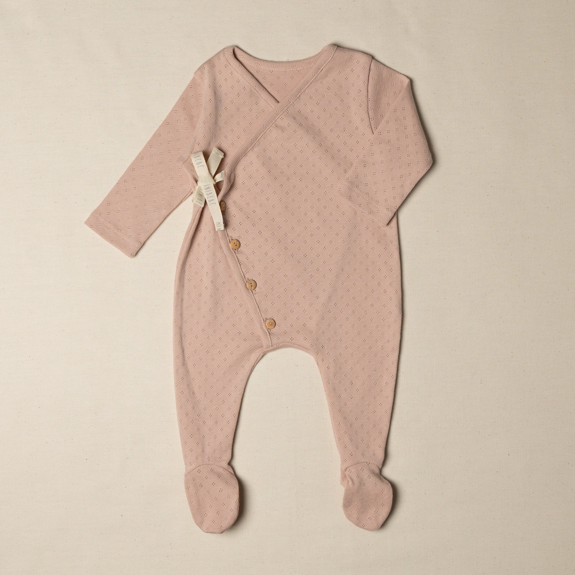 Tutina nascita rosa cotone organico pointelle