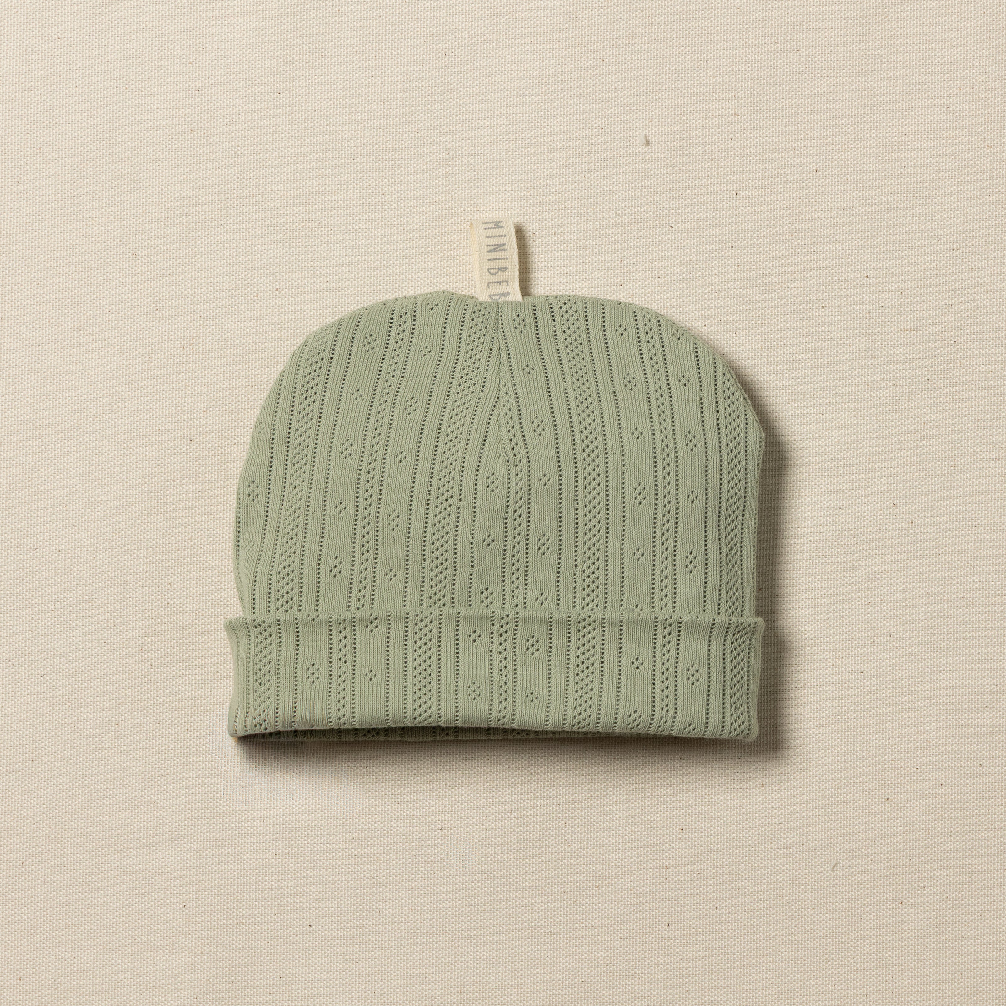 cappellino neonato in cotone verde matcha