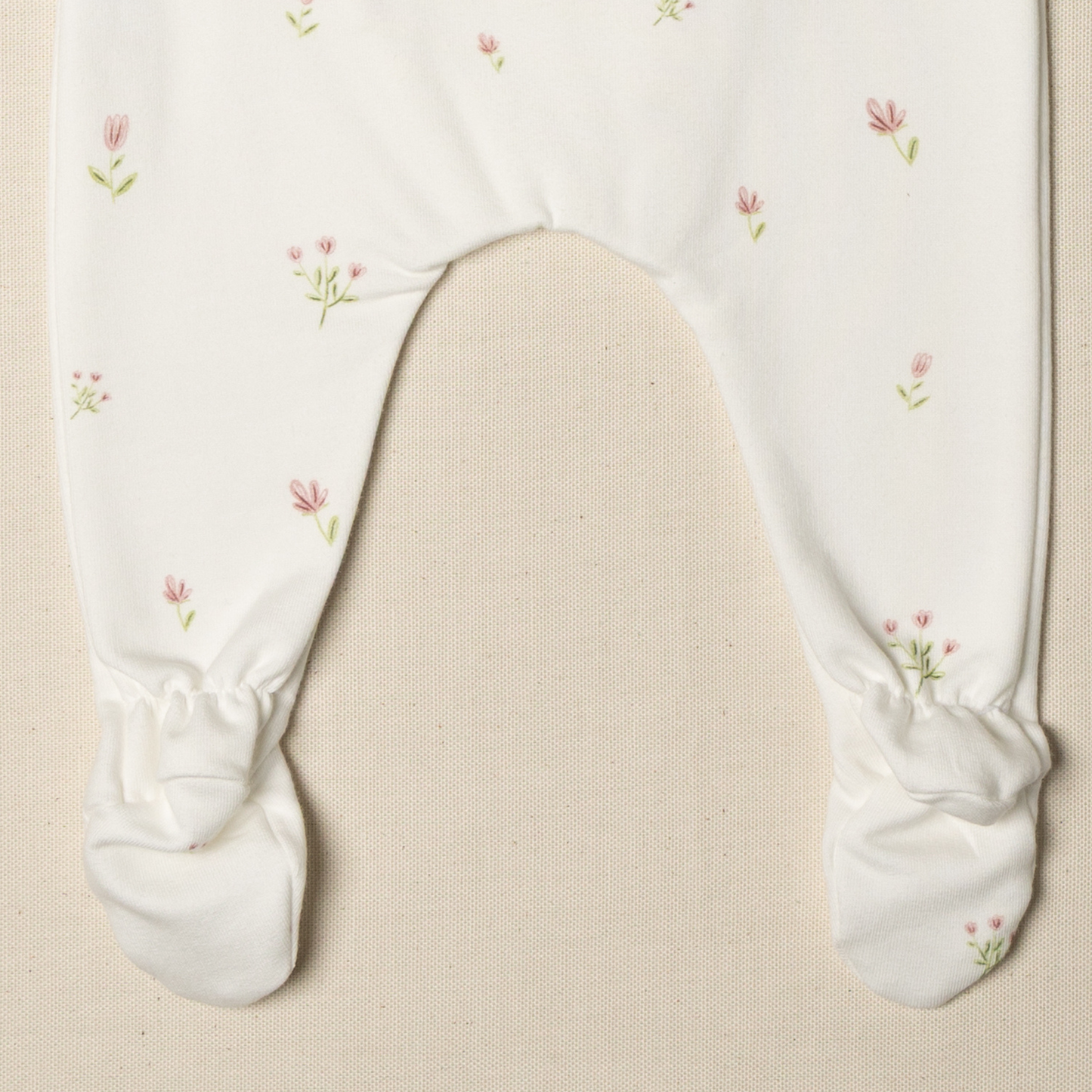 tutina neonata  con piedino cotone caldo fantasia fiori 